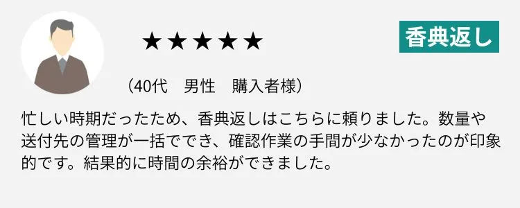 香典返しレビュー