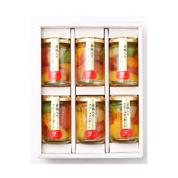 【送料無料】産地直送｜ふみこ農園 若桃入りフルーツコンポート（6本入）【和歌山県】