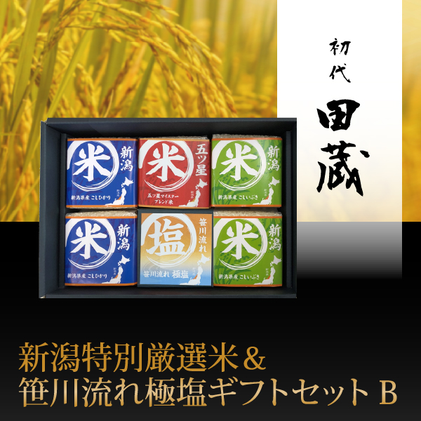 初代田蔵　新潟特別厳選米＆笹川流れ極塩ギフトセットB