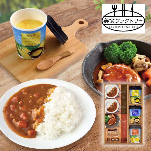 美食ファクトリー ごちそうお手軽バラエティ 北海道スープ&ハンバーグB
