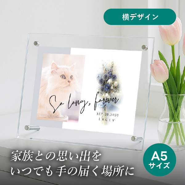 フォトメモリアルボード(シャルムドブーケ デルフィニウム) A5サイズ