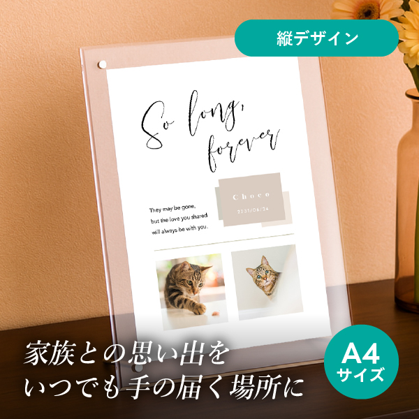 フォトメモリアルボード（アンバースタイル） A4サイズ