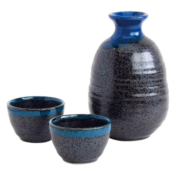 高田焼 釉重ね酒器揃（天目）