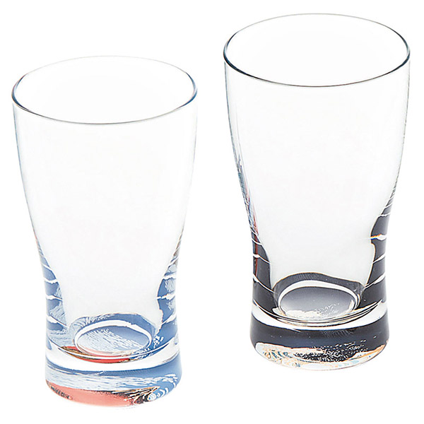 紀州塗 ぬりもんde Verre 蒔絵北斎 ミニグラスペアセット