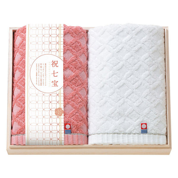祝七宝 フェイスタオル2P（国産木箱入）
