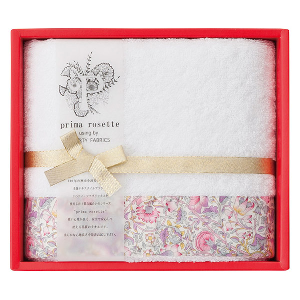 prima rosette using by LIBERTY FABRICS フェイスタオル（ピンク）