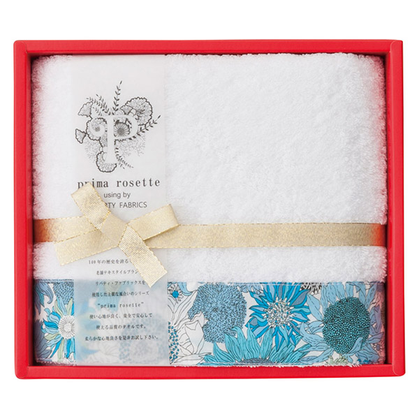 prima rosette using by LIBERTY FABRICS フェイスタオル（ブルー）