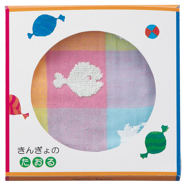 きんぎょのたおる タオルハンカチ（ピンク）