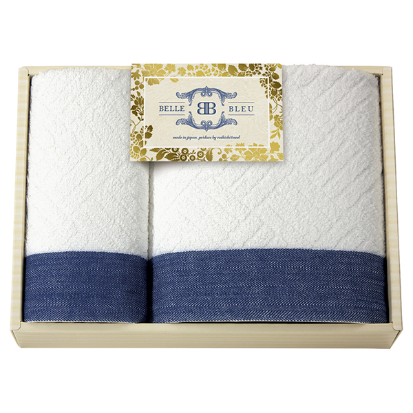 BELLE BLEU（ベルブルー）日本製 バスタオル1P フェイスタオル1P
