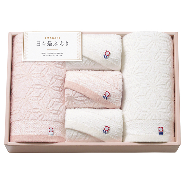 今治 日々是ふわり ～にちにちこれふわり～ 愛媛今治 バスタオル2P フェイスタオル3P（ピンク）