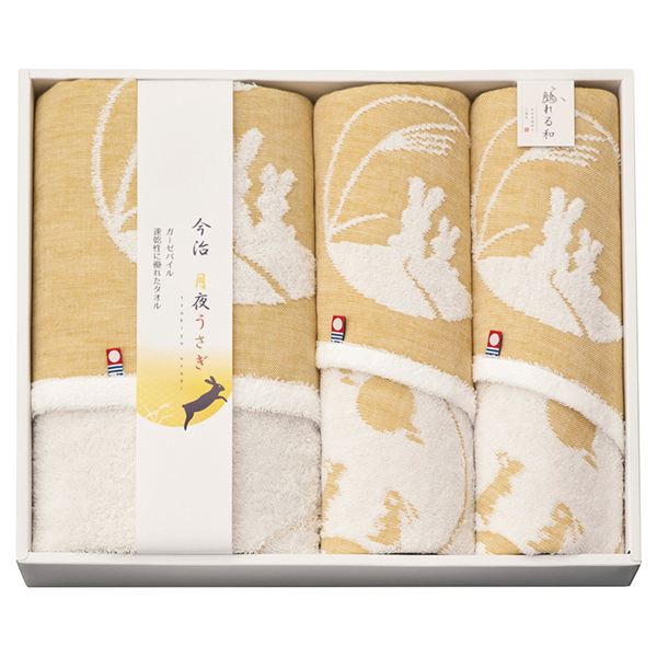 今治タオルブランド 月夜うさぎ バスタオル1P フェイスタオル2P