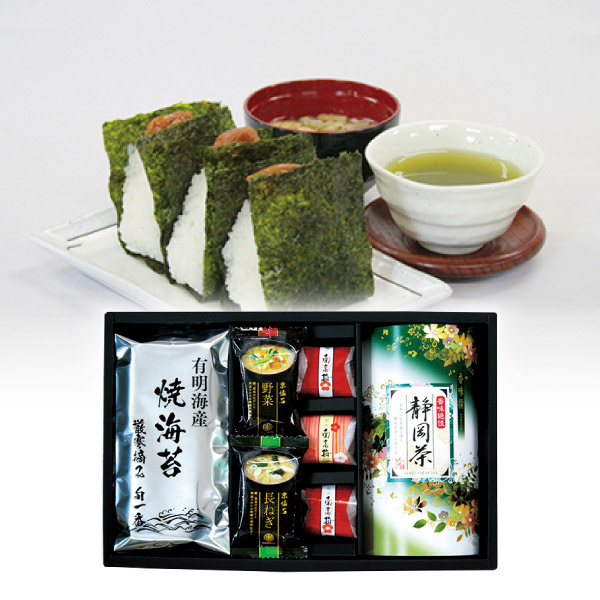 静岡茶・有明海苔・南高梅・味噌汁詰合せ