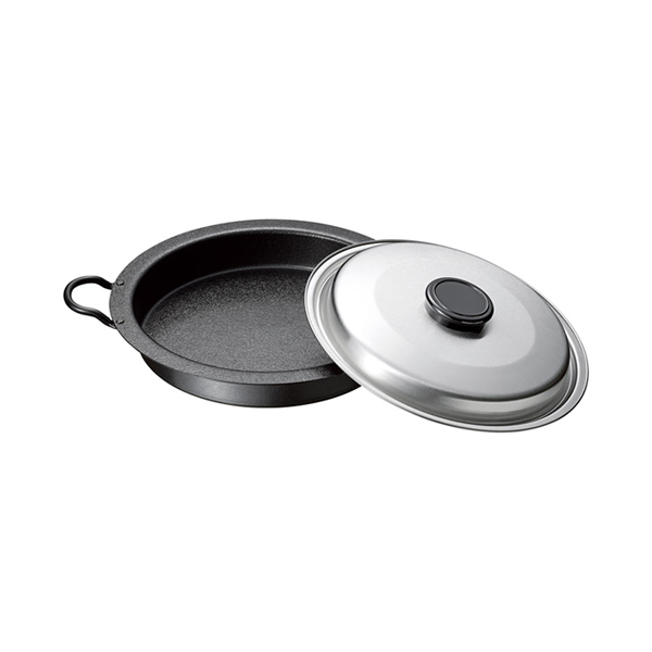 燕三 IH対応鉄焼肉・餃子鍋26cm（蓋付）