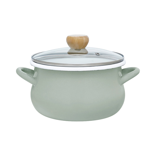 ストクック IH対応ホーロークッキングポット20cm（グリーン）