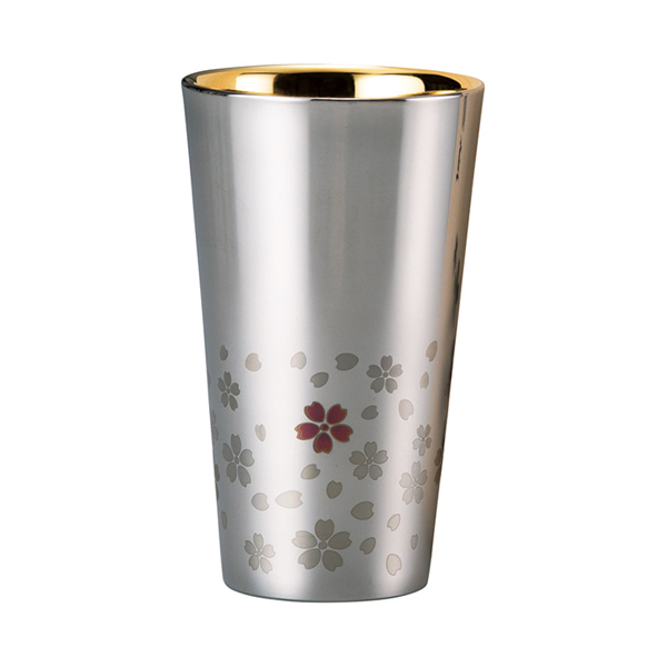 さくら街道 ステンレス二重タンブラー(内面金メッキ) 300ml