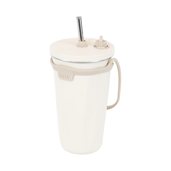 トート ストローボトル570ml(アイボリー)