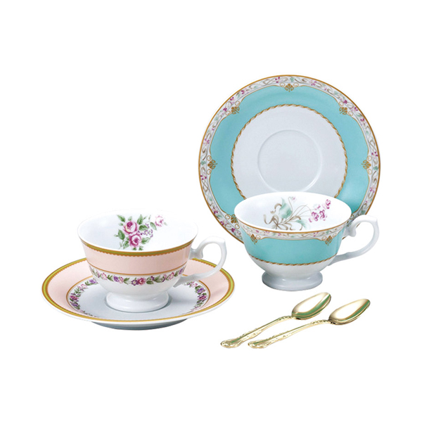 ナルミ フローラルブティック スプーン付ペアティーセット