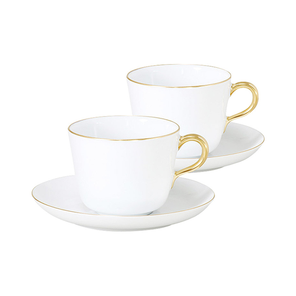大倉陶園 ゴールドライン モーニングカップ&ソーサーペアセット