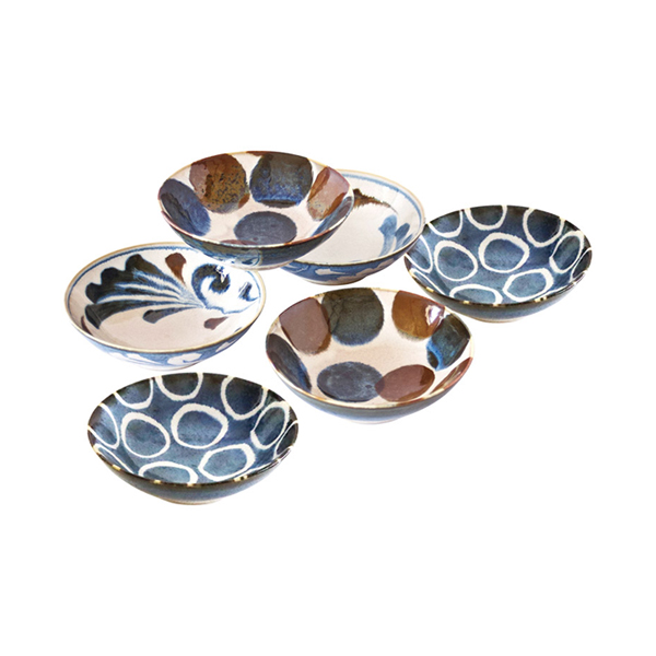 Brush Blue 筆青 スモールボウル6客揃