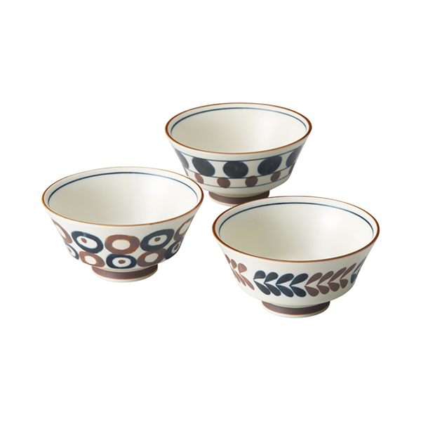 レトロモダン ライスボウル3個組
