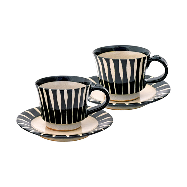 匠魅黒十草コーヒーペア碗皿