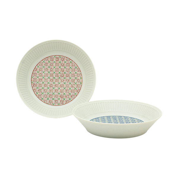 とくさ七宝文 ペアプレートセット