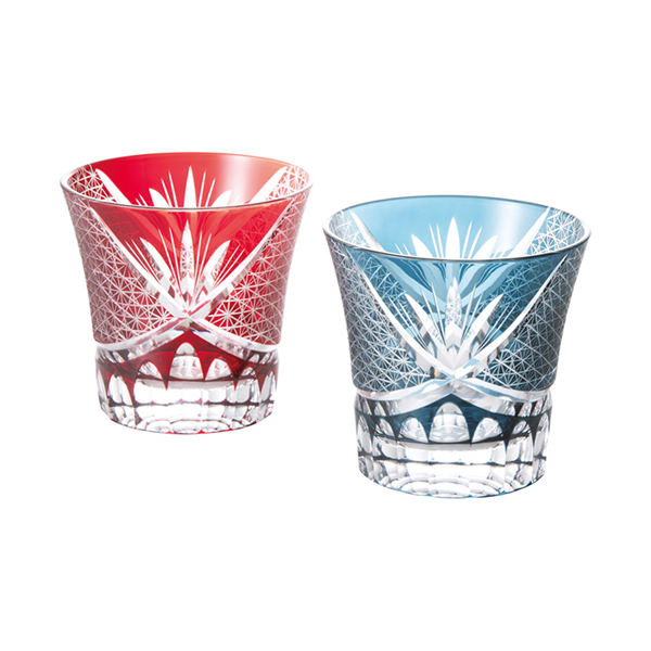 吉兆切子フリーグラスペア