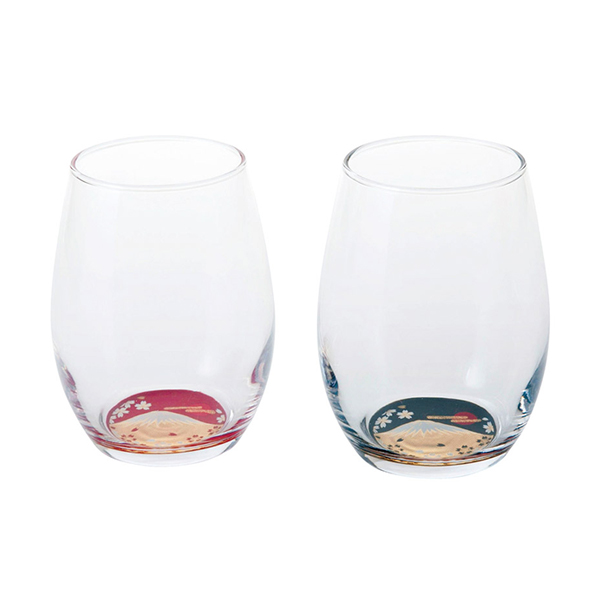 ぬりもんde Verre 蒔絵富士山 ダルマグラスペア