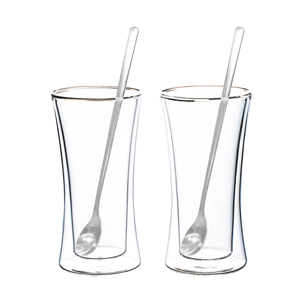 ウェルナーマイスター 耐熱二重ガラスタンブラー&ロングスプーンペアセット