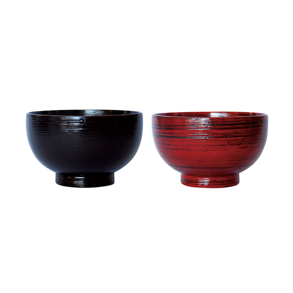 山中塗 食洗機対応 総刷毛目汁椀ペアセット