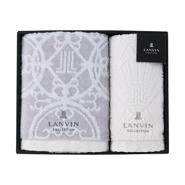 ランバン プルミエール フェイス1P・ウォッシュタオル1P（グレー）