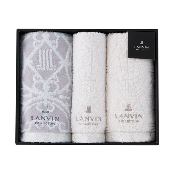 ランバン プルミエール フェイス2P・ウォッシュタオル1P（グレー）