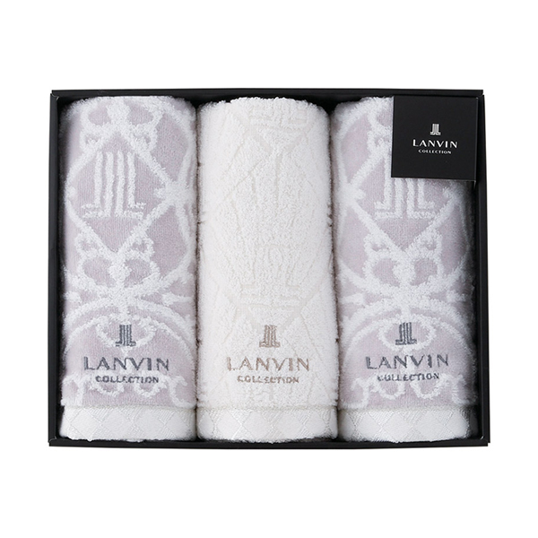 ランバン プルミエール フェイスタオル3P（グレー）