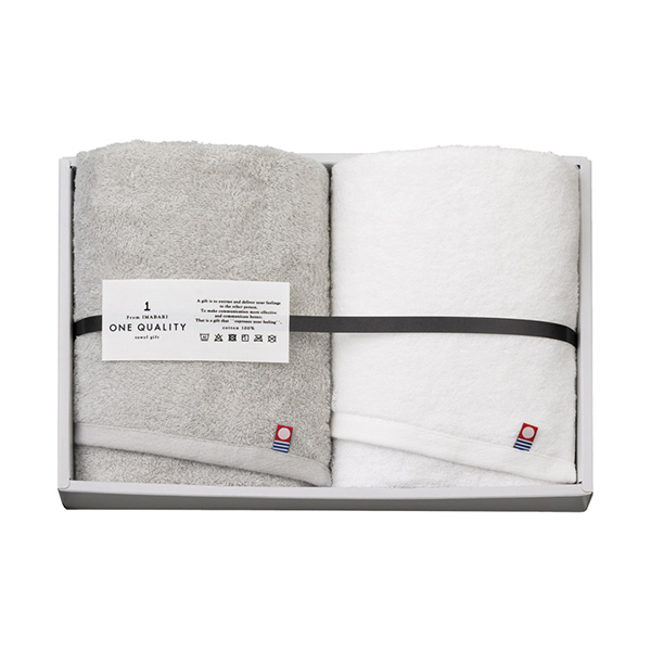 今治タオル ONE QUALITY フェイスタオル2P(シルバーグレー)