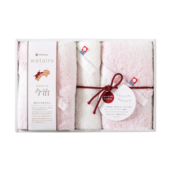 今治 わたいろ タオルギフト フェイス2P・ウォッシュタオル1P（ピンク）
