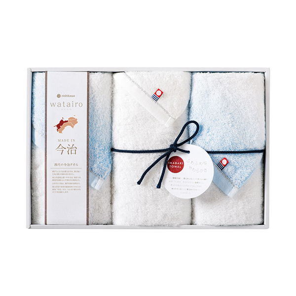 今治 わたいろ タオルギフト フェイスタオル3P（ブルー）
