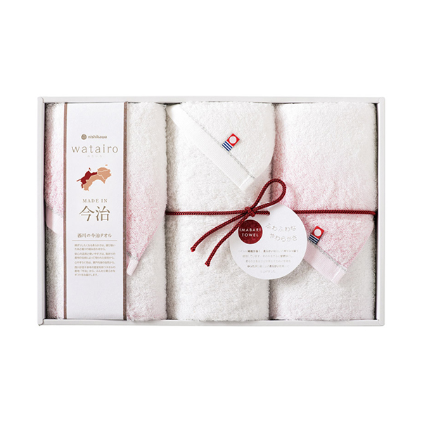 今治 わたいろ タオルギフト フェイスタオル3P（ピンク）