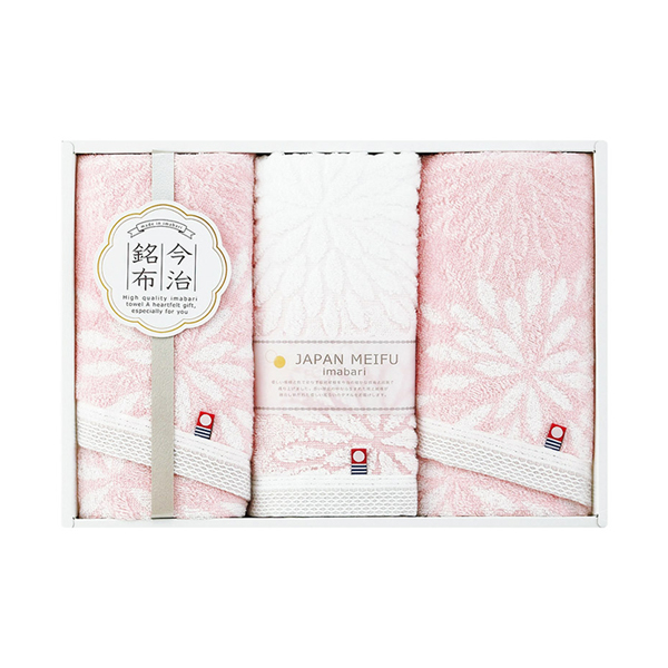 今治 花衣（はなごろも） フェイスタオル3P（ピンク）