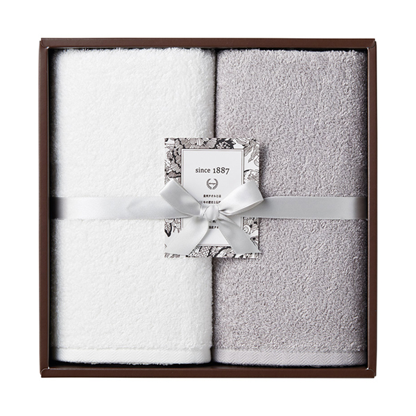 OUCHI TSUKAI スリムバスタオル2P（パールホワイト・シアーグレー）