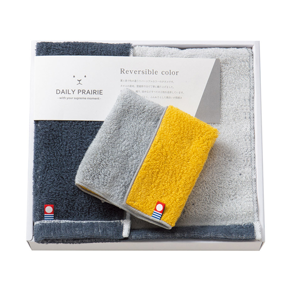 DAILYPRAIRIE リバーシブル ハーフバスタオル1P・タオルハンカチ1P