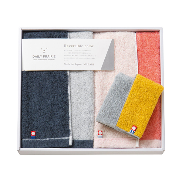 DAILYPRAIRIE リバーシブル フェイスタオル2P・タオルハンカチ1P