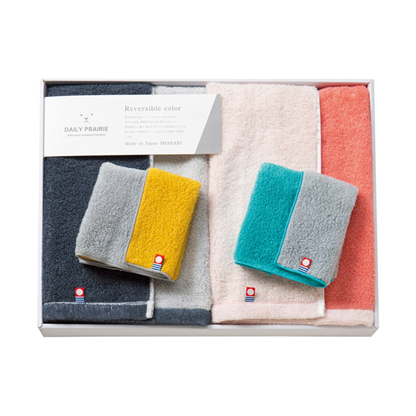 DAILYPRAIRIE リバーシブル ハーフバスタオル2P・タオルハンカチ2P