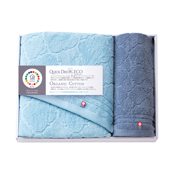 cocohibi クイックドライコットンエコ バス1P・フェイスタオル1P