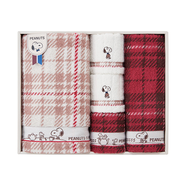ピーナッツ スヌーピー チェック タオルセット