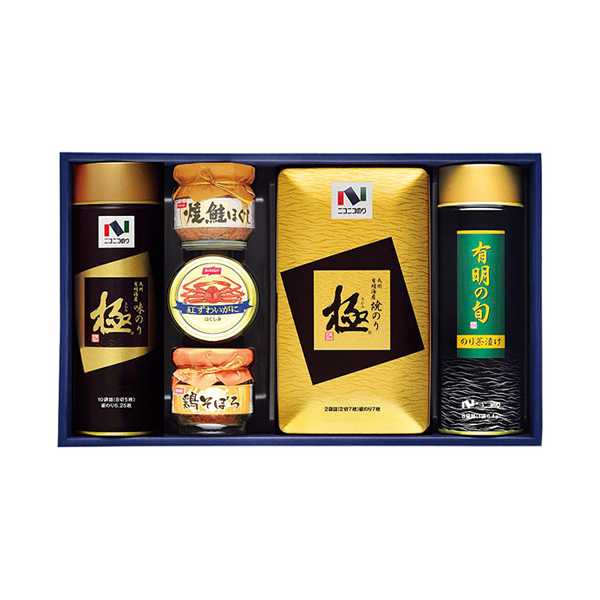ニコニコのり 焼のり・味のり・茶漬け・カニ缶・瓶詰詰合せ