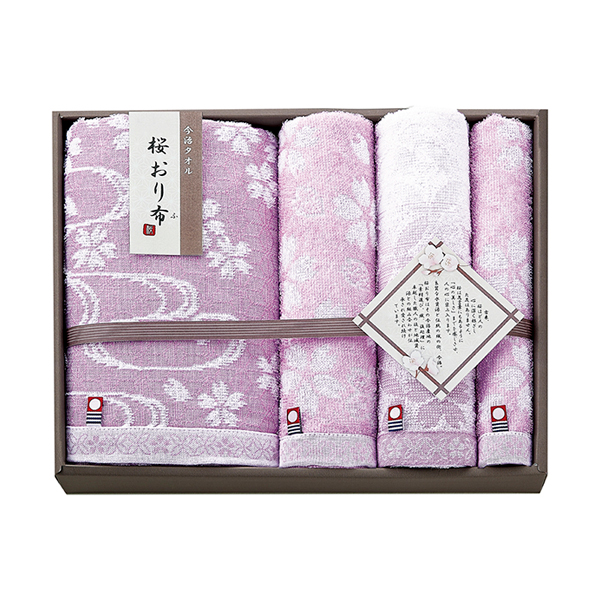桜おり布 バスタオル1P・ウォッシュタオル1P・フェイスタオル2P