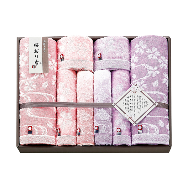 桜おり布 バスタオル2P・ウォッシュタオル2P・フェイスタオル4P
