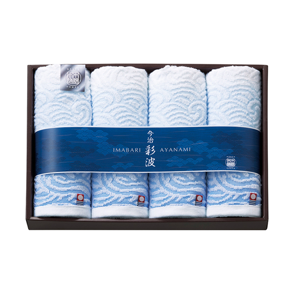 今治彩波タオル-木綿本舗- フェイスタオル4P