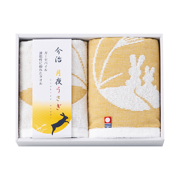 今治タオルブランド 月夜うさぎ フェイスタオル1P・ウォッシュタオル1P