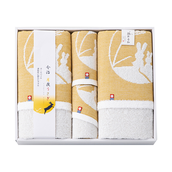 今治タオルブランド 月夜うさぎ バスタオル2P・フェイスタオル1P・ウォッシュタオル1P